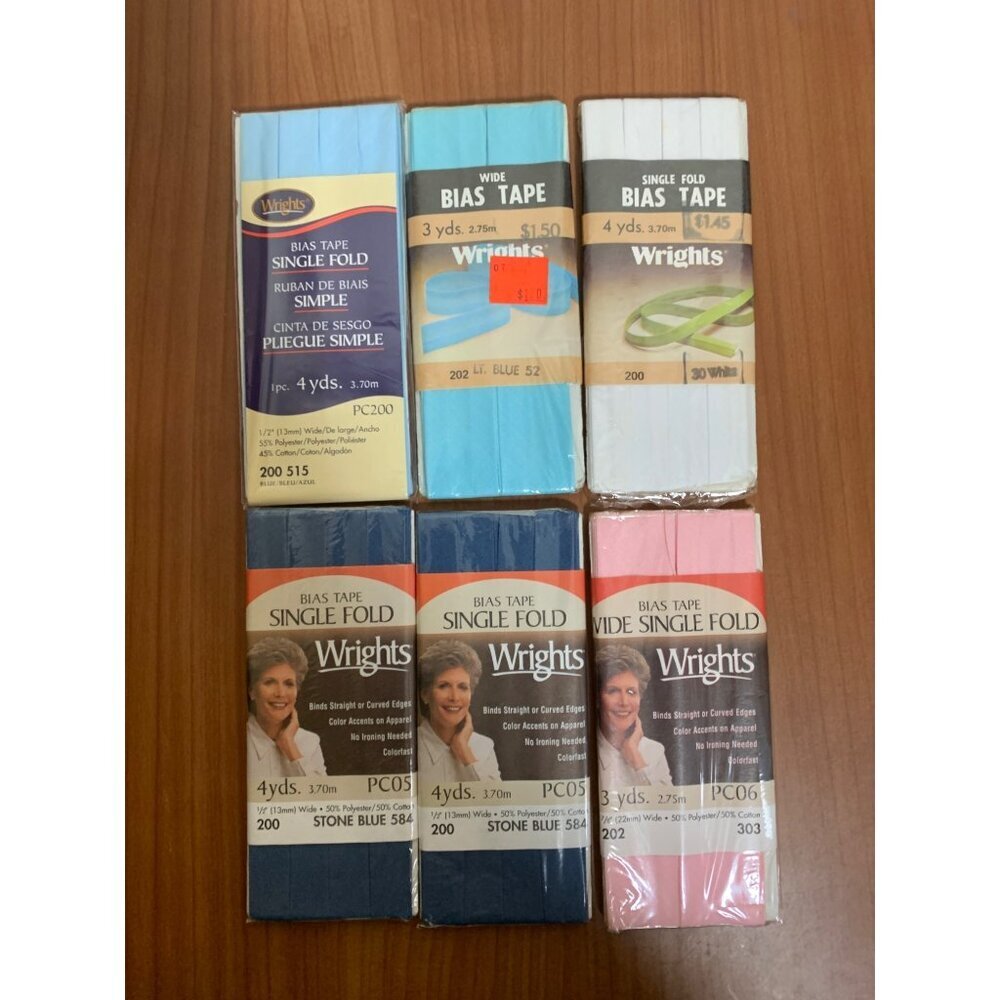 VTG Wrights Hem Tape 3-4 Yards 6 Packages Quilt Binding #3